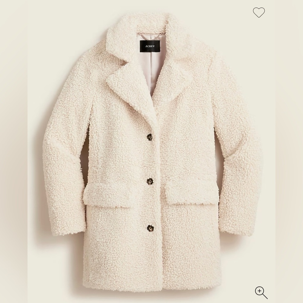 J. Crew Cream Teddy Sherpa Jacket size small